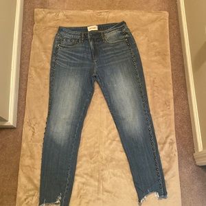 Driftwood jeans, mid rise with metal grommet details